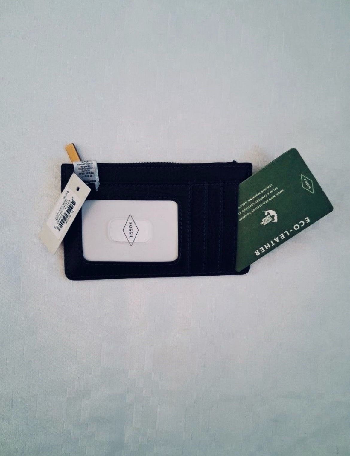 Fossil Logan Zip Coin Wallet Midnight Blue