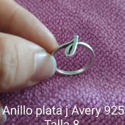 Anillo Letra J Plata 925