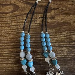 Silver Hair Clips With Beads And Flower Charms