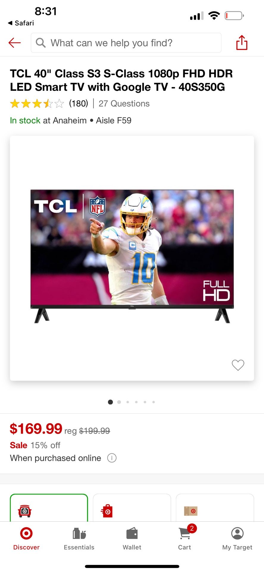 TCL SMART TV 40 INCH. 