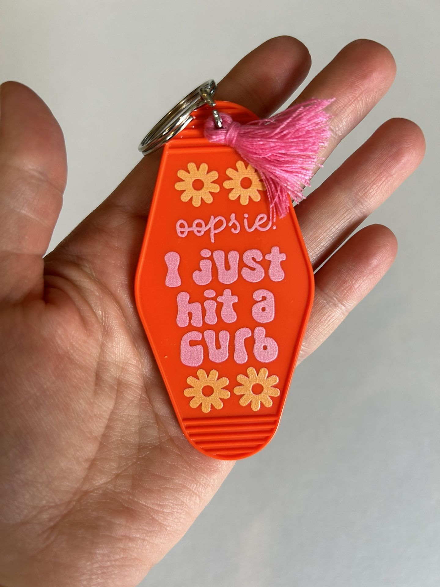 Oopsie I Hit A Curb Keychain Fun Gift 