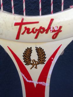 Vintage Trophy Tennis Raquel and Ball/Cover