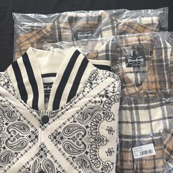 2 flannels and 1 varsity Snoop Dogg