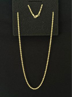 10K Gold Rope Chain Necklace