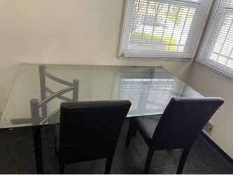 Glass table 4 chairs