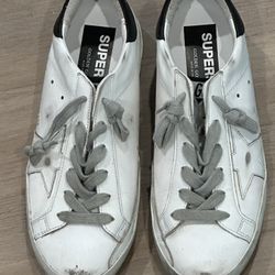 SuperStar Golden Goose  Sneakers w/ Star and Black Heel Tab Sz. W7.5