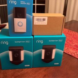 Ring Doorbell/Spotlight Cameras + 2 Pk. Battery BUNDLE