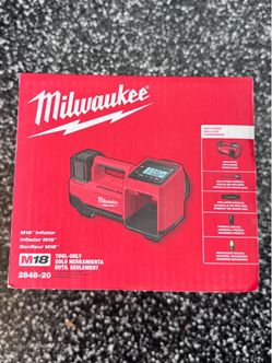M18 18-Volt Lithium-lon Cordless Electric Portable Inflator (Tool-Only) by Milwaukee >