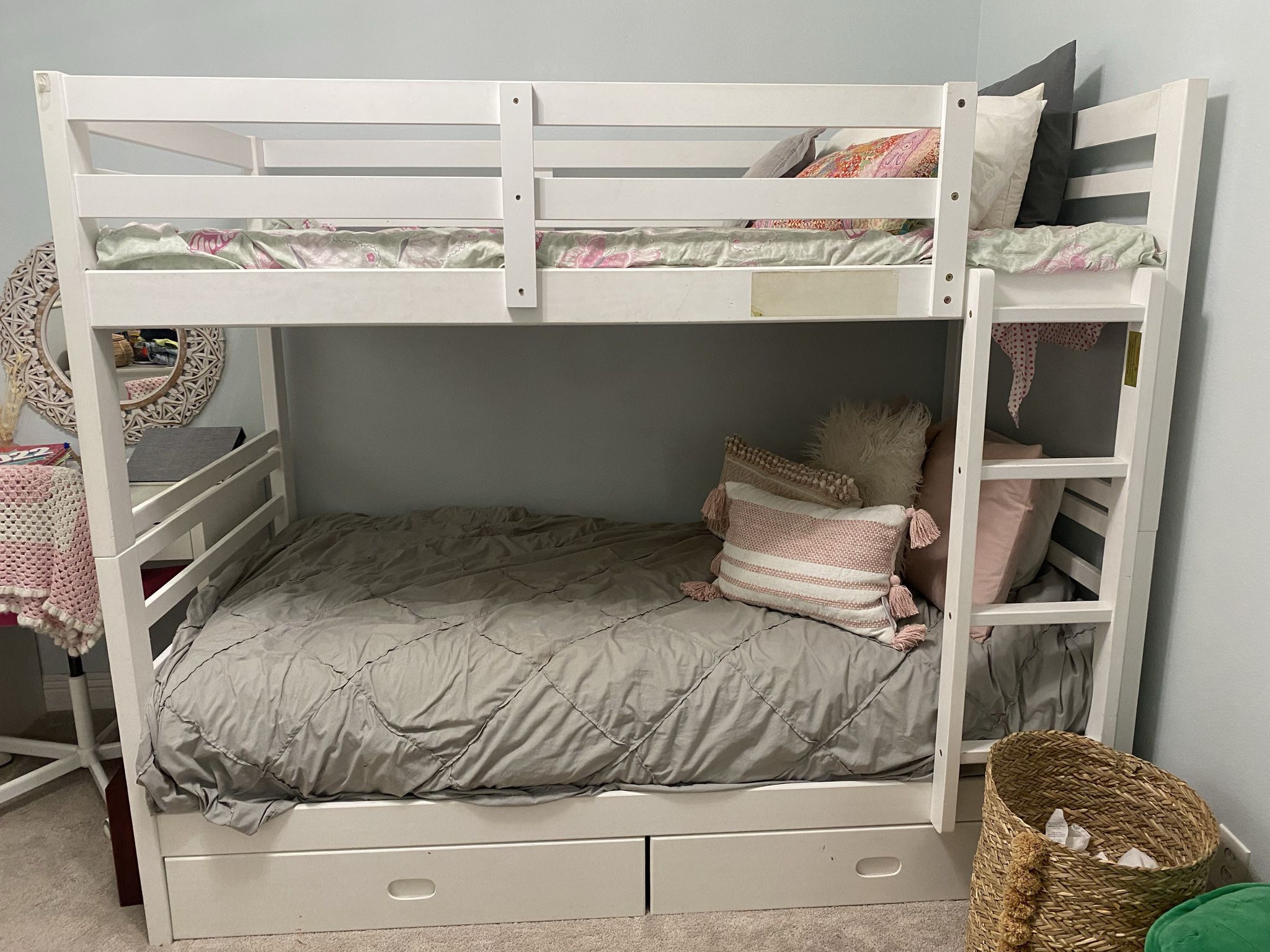 White Twin Bunk Bed set 
