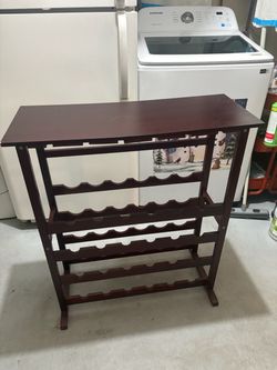 Dark Wood Wine Rack with Top Shelf