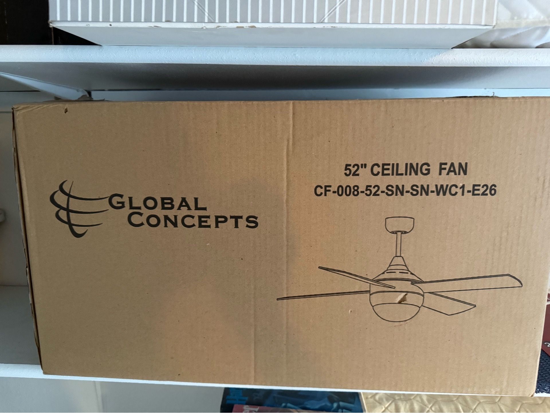 New 52" Modern Ceiling Fan with Light - Satin Nickel (NEW)