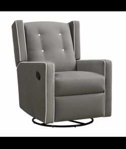 Baby Relax Mikayla 4-in-1 Velvet Swivel Glider Recliner – Gray