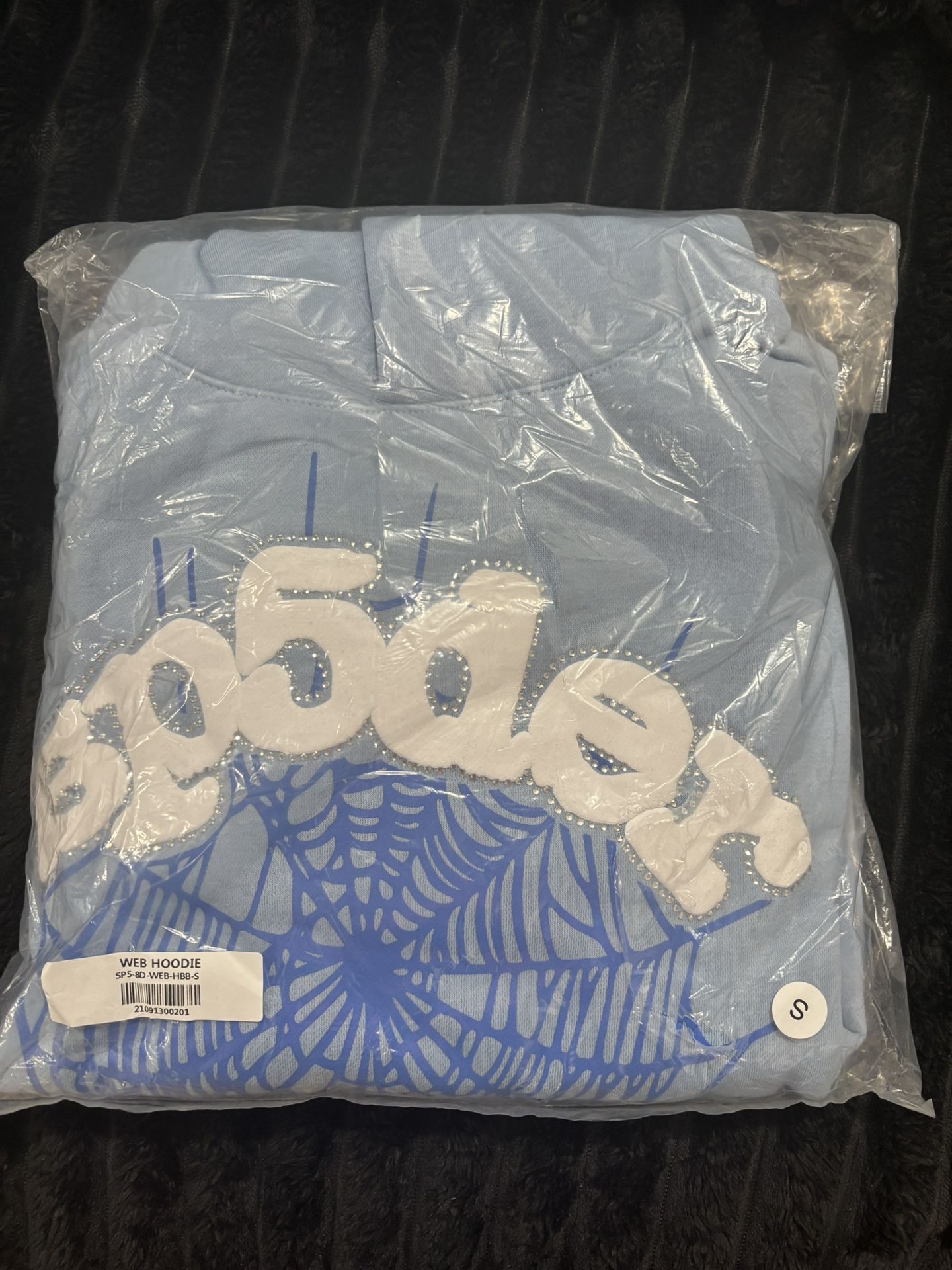 Light blue sp5der hoodie - size small - New