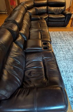 Brown reclining leather sectional from Jordans 7 pcs