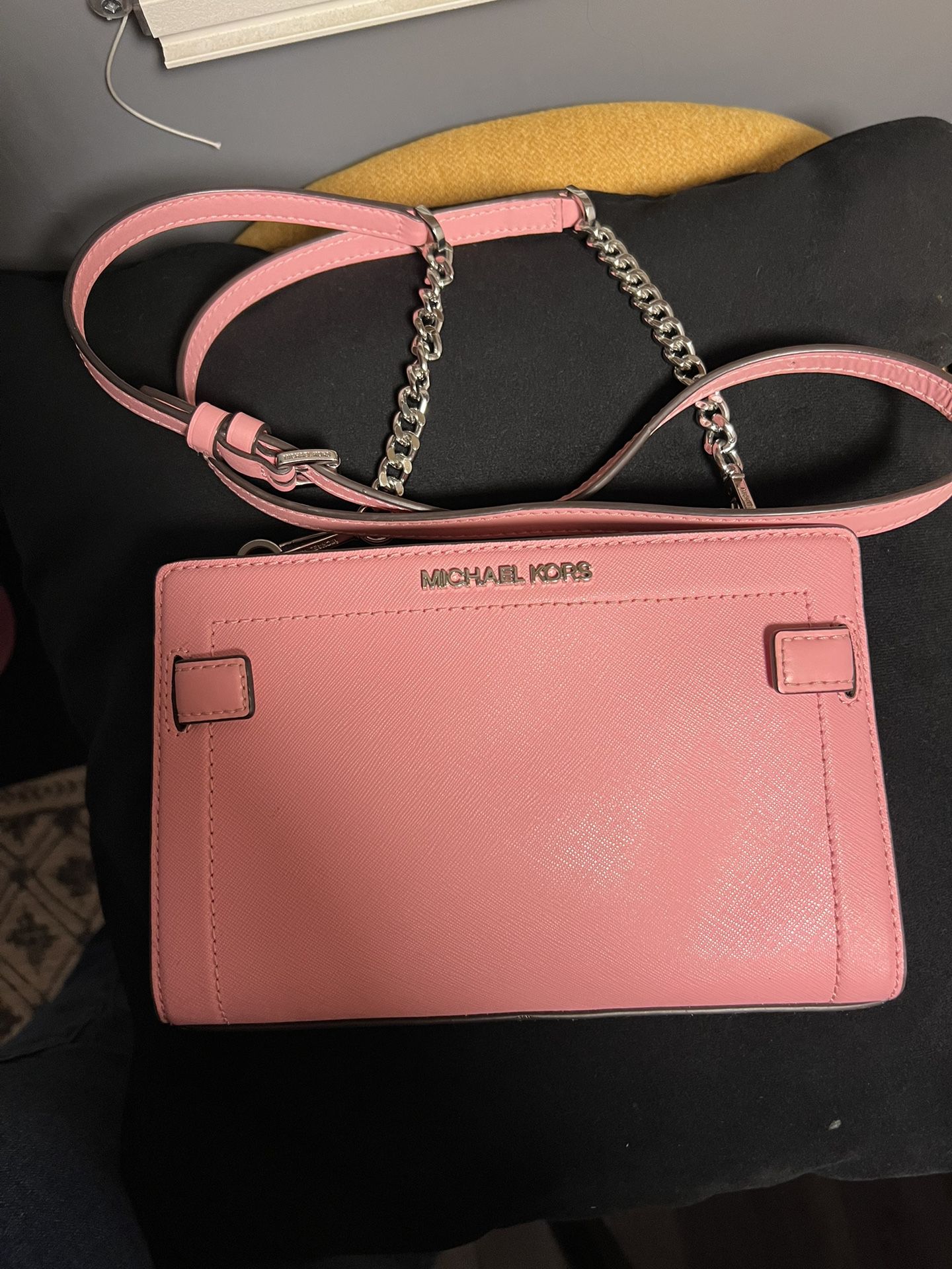 Pink Michael Kors Small Leather Crossbody Bag 