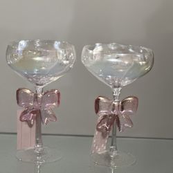 2 Piece Glasses With Pick Bow/ribbon