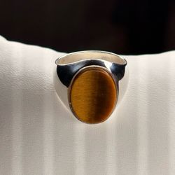 Silver Ring with Tiger's Eye Stone