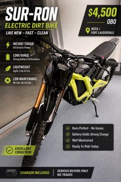 Sur-Ron Electric Dirt Bike – Like New – Fast ⚡ Low Hours