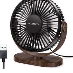 SmartDevil USB Small Desk Fan, 3 Speeds Portable Desktop Table Fan, 90° Adjustment Personal Mini Fan, Quiet Operation, for Home Office Car Outdoor Tra