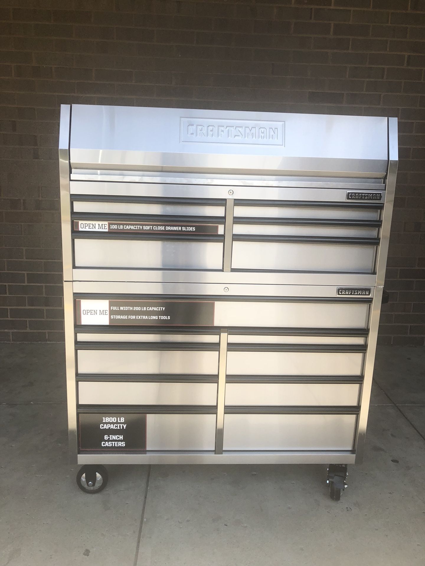 Craftsman Stainless Professional Tool Box 53’. This Thing Is Huge. Brand New! Never Had A Tool In It. 15 Drawer Roller Casters