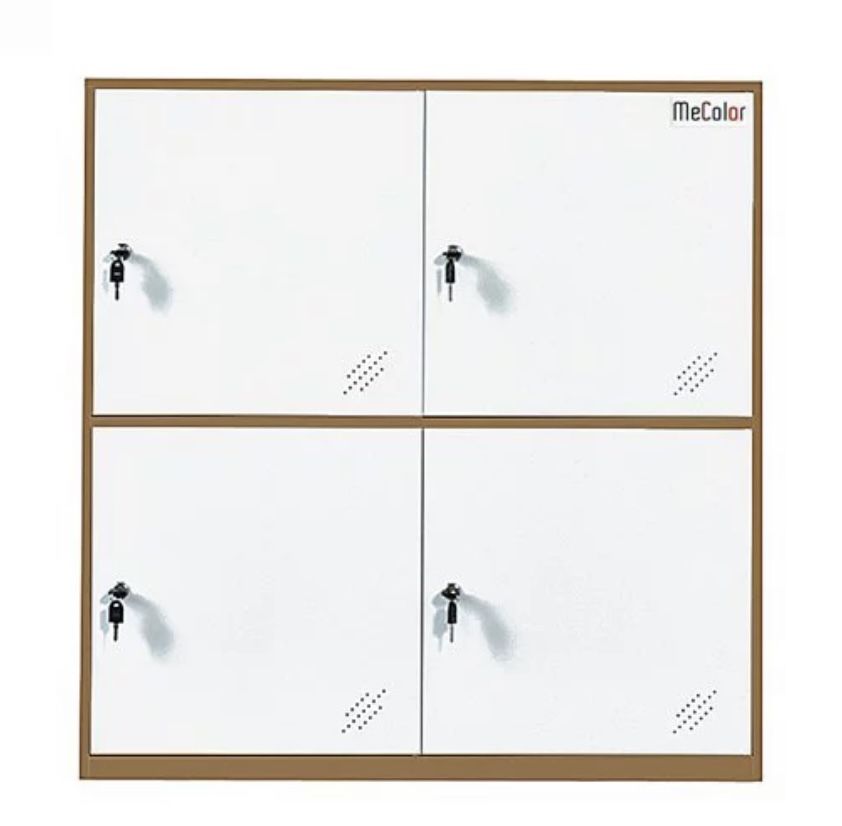 MECOLOR Gym office school and employee Locker 4 Door Metal Locker Small Size Storage for School Bags Shoes and Toy