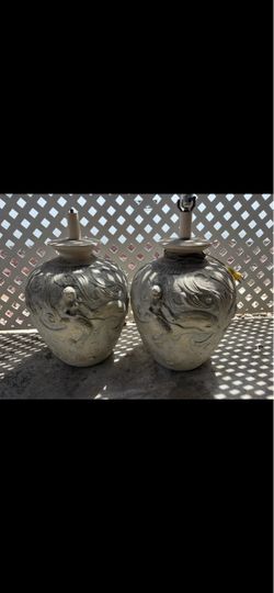 Unique Vintage Resin Mermaid Ocean Sea Life Table Lamps