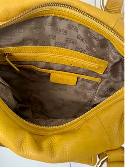 Michael Kors Yellow Pebbled Leather Satchel Purse - Genuine Leather Y2K
