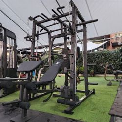Vesta Smith Machine 1001 | Adj Bench W/ Leg Developer And Preacher Station |Gym Equipment | Fitness | Pulleys|🔴WEIGHTS AND BARBELL SOLD SEPARATELY 🔴