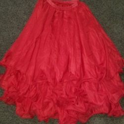 Long Red Skirt 