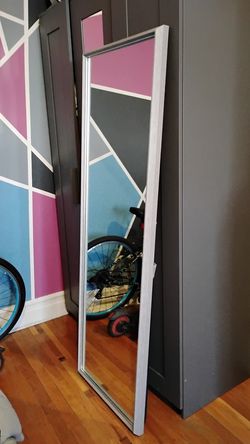 Gray rustic full size mirror