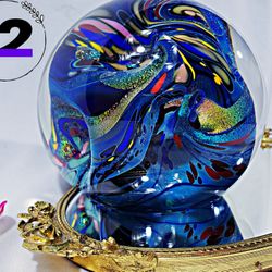 ROLLIN KARG AMANZING HUGE art glass globe/paperweight