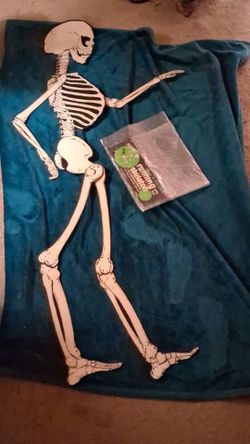 Vintage Halloween running skeleton decoration