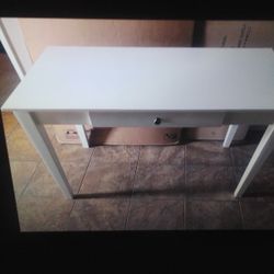 New International Concepts 48" Desk With Drawer Solid Hardwood Beach White 