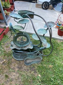 Mid-century copper fountain wheel