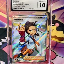 Nemona 229/091 Pokémon TCG Paldean Fates 2024 CGC Gem Mint 10