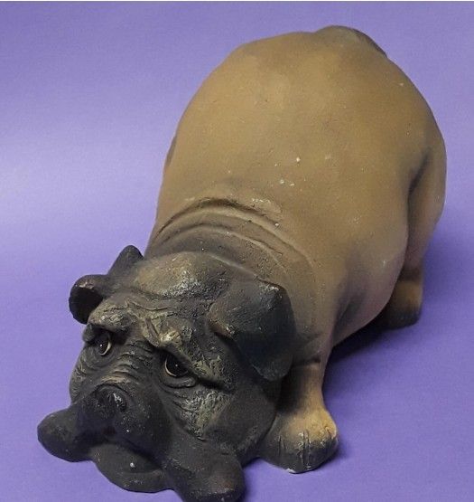 Pug Dog Figurine Paper Weight Fawn 2001 Model Display Decoration Crouching