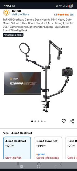TARION Overhead Camera Desk Mount: 4-in-1 Heavy Duty Mount
