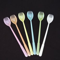 1950s Tupperware Fork-O-Spoons Millionaire Line Spork Pastel Fork Spoon Set of 6