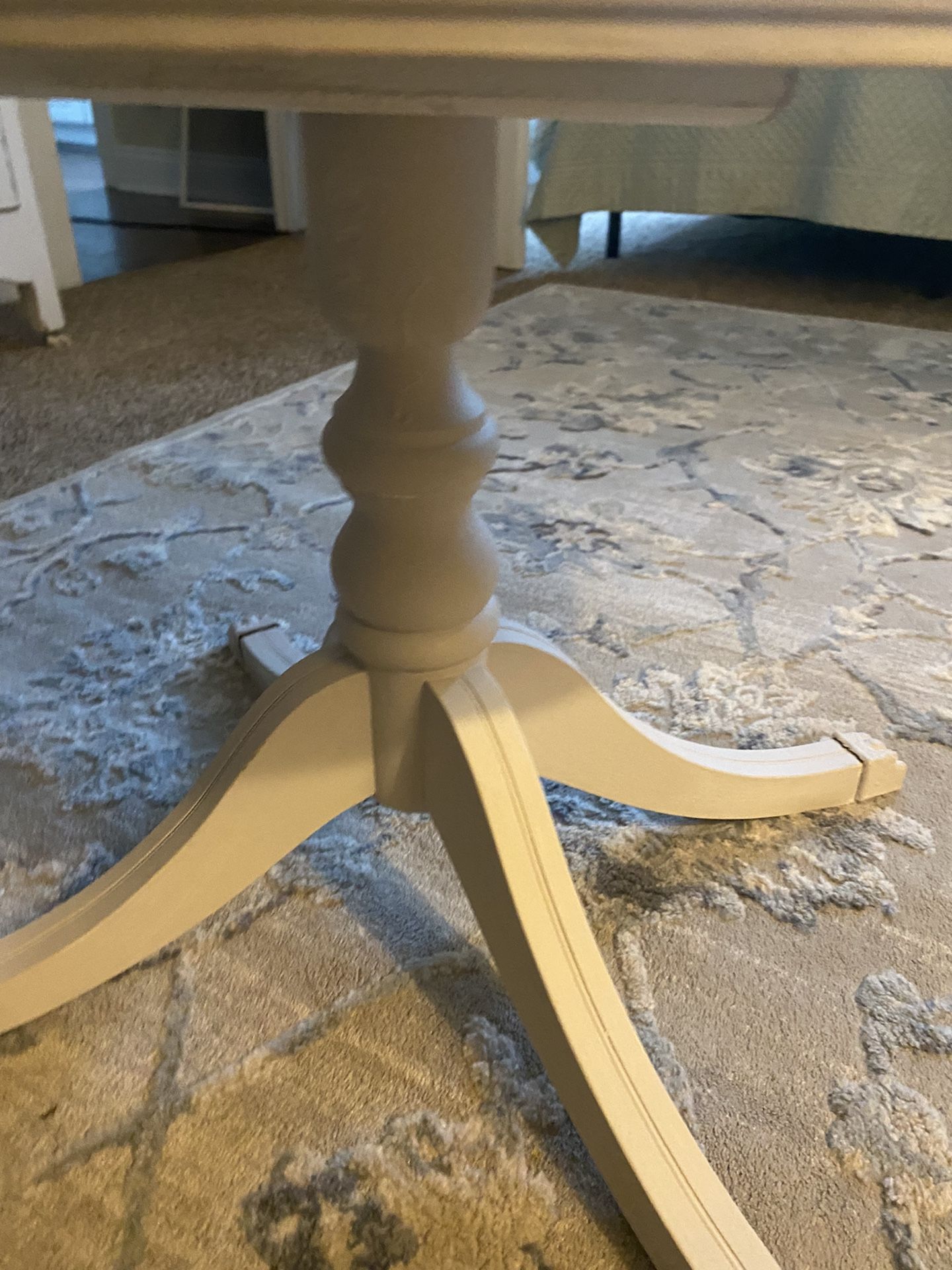 Antique/ Vintage Coffee Table With Glass White
