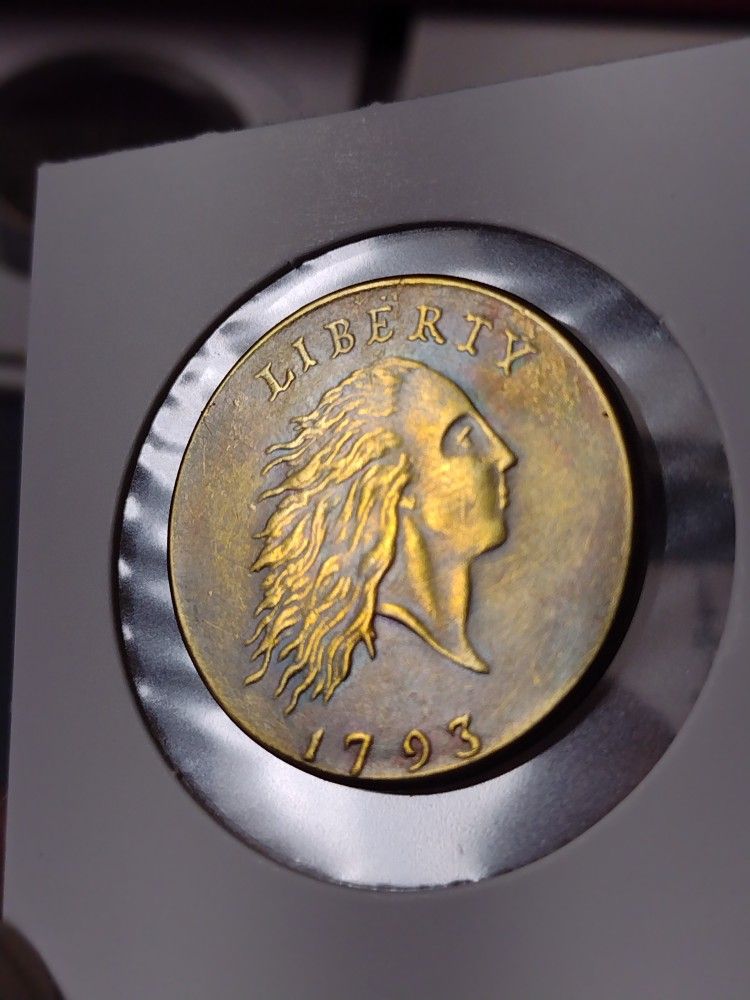 1793 ** Wreath Flowing Hair Large Cent 1C. Art Old Status: Novelty & Restrike Rare.**8.8 Grams**