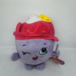 2013 Just Play Shopkins Ice Cream Queen Purple Pink Plush 7" Stuffed Animal
