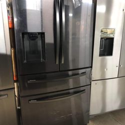 Samsung Four Door Refrigerator , Black Stainless Steel 