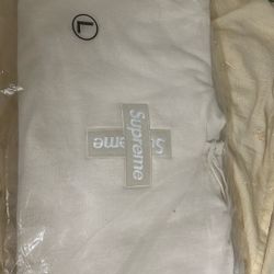 Supreme Cross Box Logo Hooded Sweatshirt (FW20) Natural, L