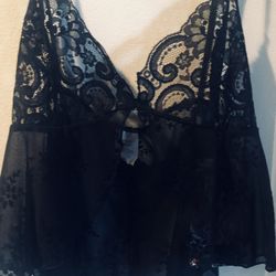 Black Sexy Lace Nighty by Shirley of Hollywood size O/S
