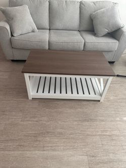 Moving sale:  Coffee table mocha white 40”