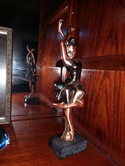 Copper statue ballerina 12" tall