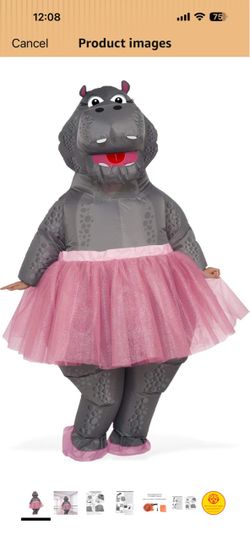 Rubies Hippo Inflatable Costume for Adults, Unisex One Size