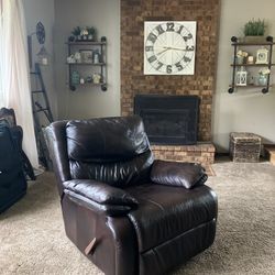 Brown Leather Recliner 