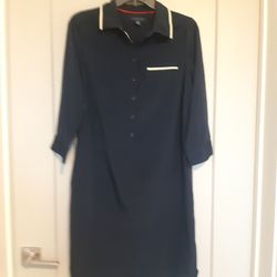DARK BLUE TOMMY HILFIGER DRESS, SIZE L 