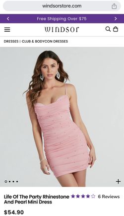 XS - Pink Pearl Mini Dress
